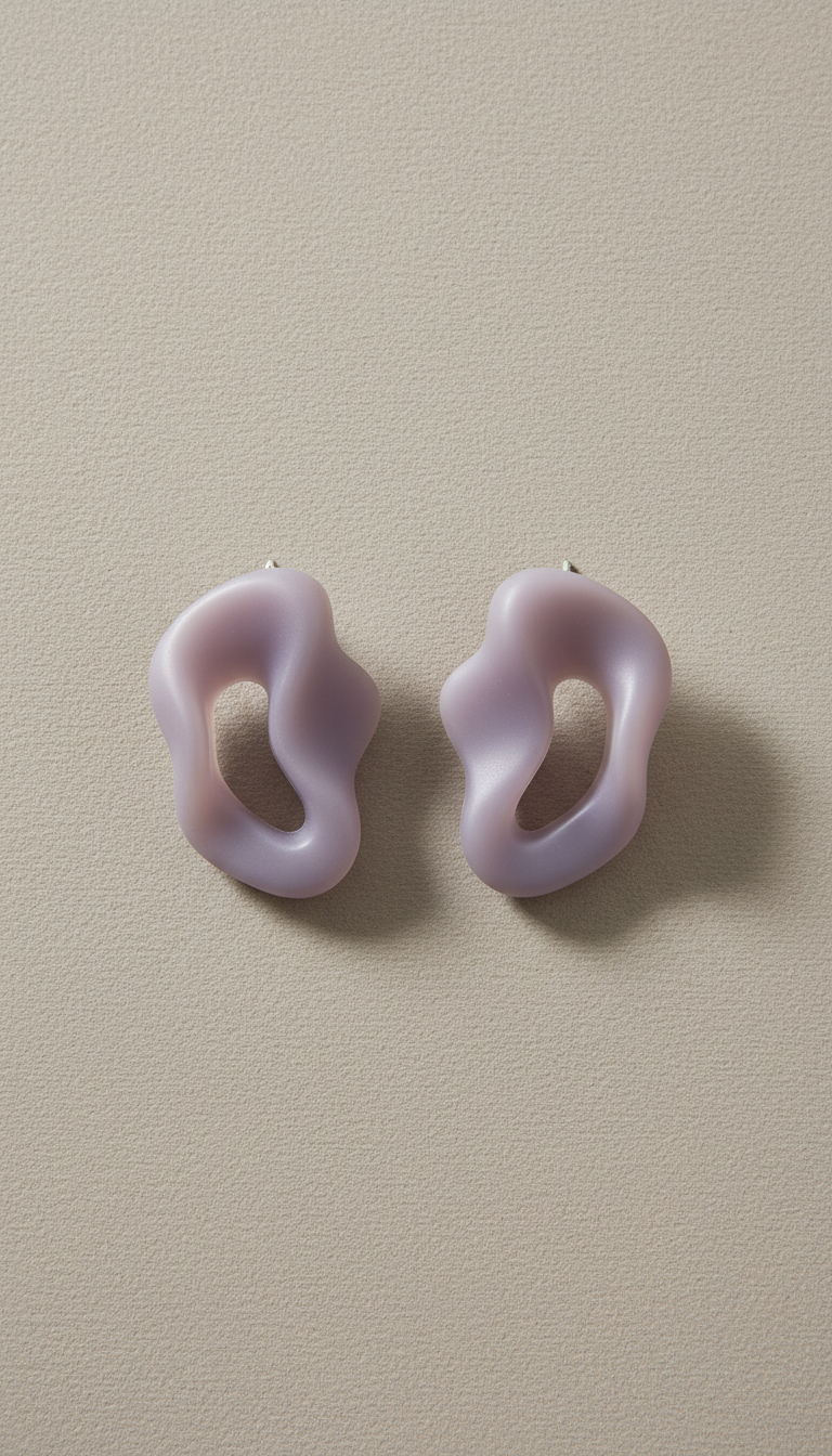 Muted Lavender Sculptural Resin Earrings