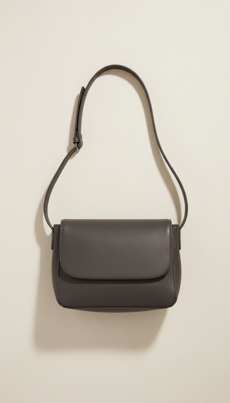 Charcoal Vegan Leather Crossbody Bag