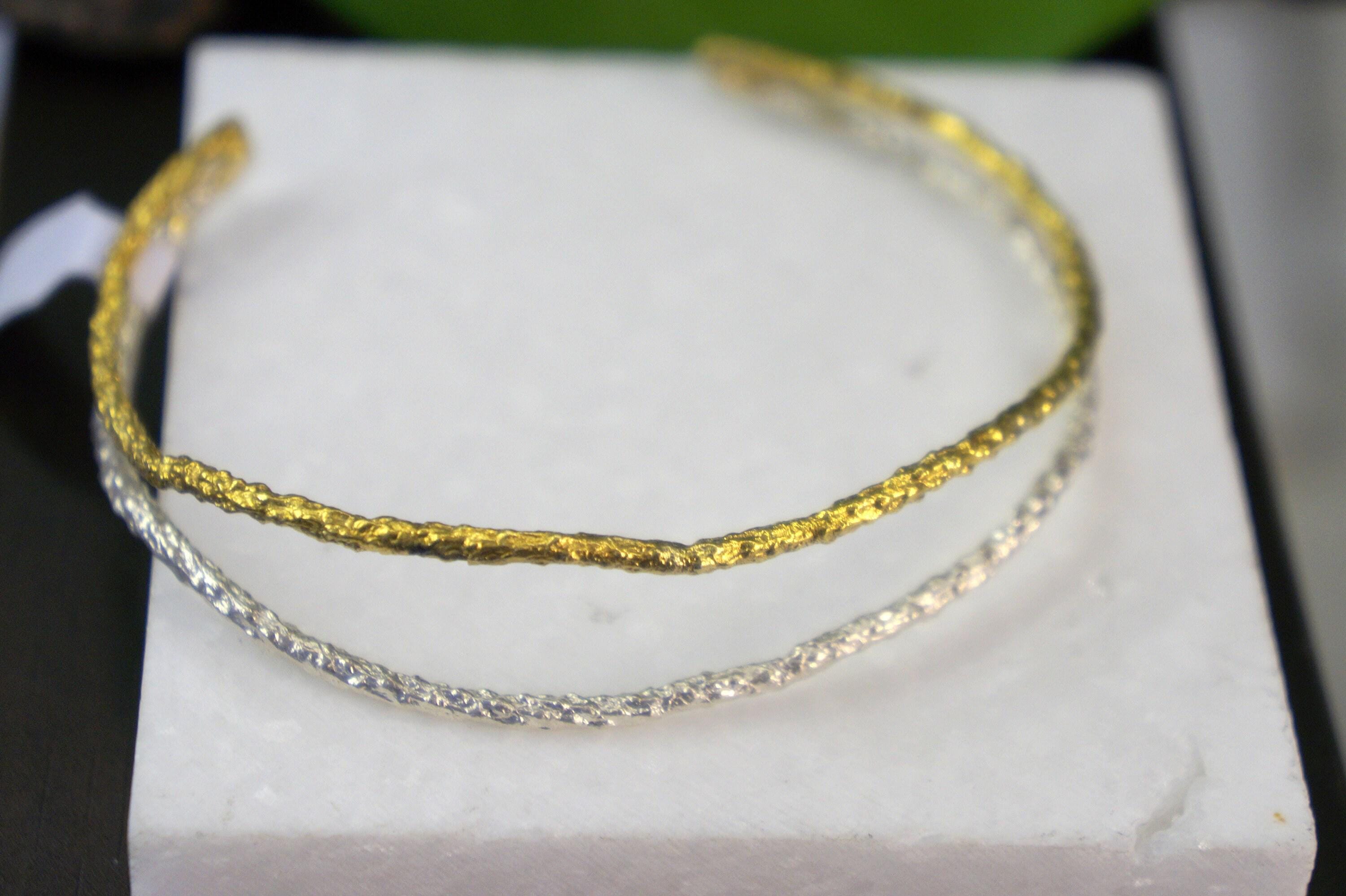 Real Pine Branch Bracelet, Handmade Minimalist Jewelry, Organic Boho Cuff, Gift for Luck & Health, Eco Sustainable Brass