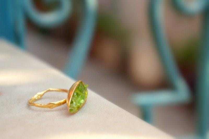 Real Mussel Shell Silver Ring with Green Murano Glass, Handmade Nature Jewelry, Organic Nature Band, Gift for Wisdom & Spirituality, Sterling Silver 925