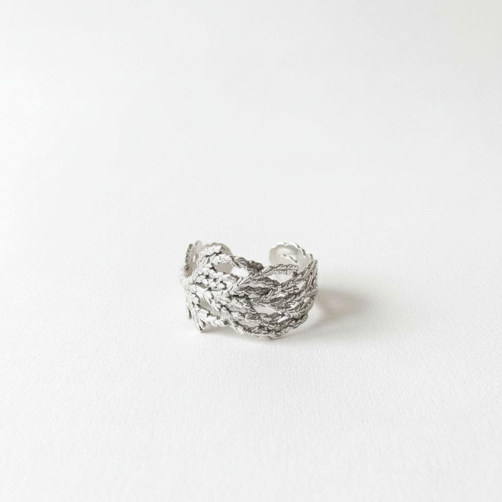 Real Cypress Leaf Ring, Gold Plated on Sterling Silver 925 Jewelry, Handmade Minimalist Jewelry Birthday Gift for Women