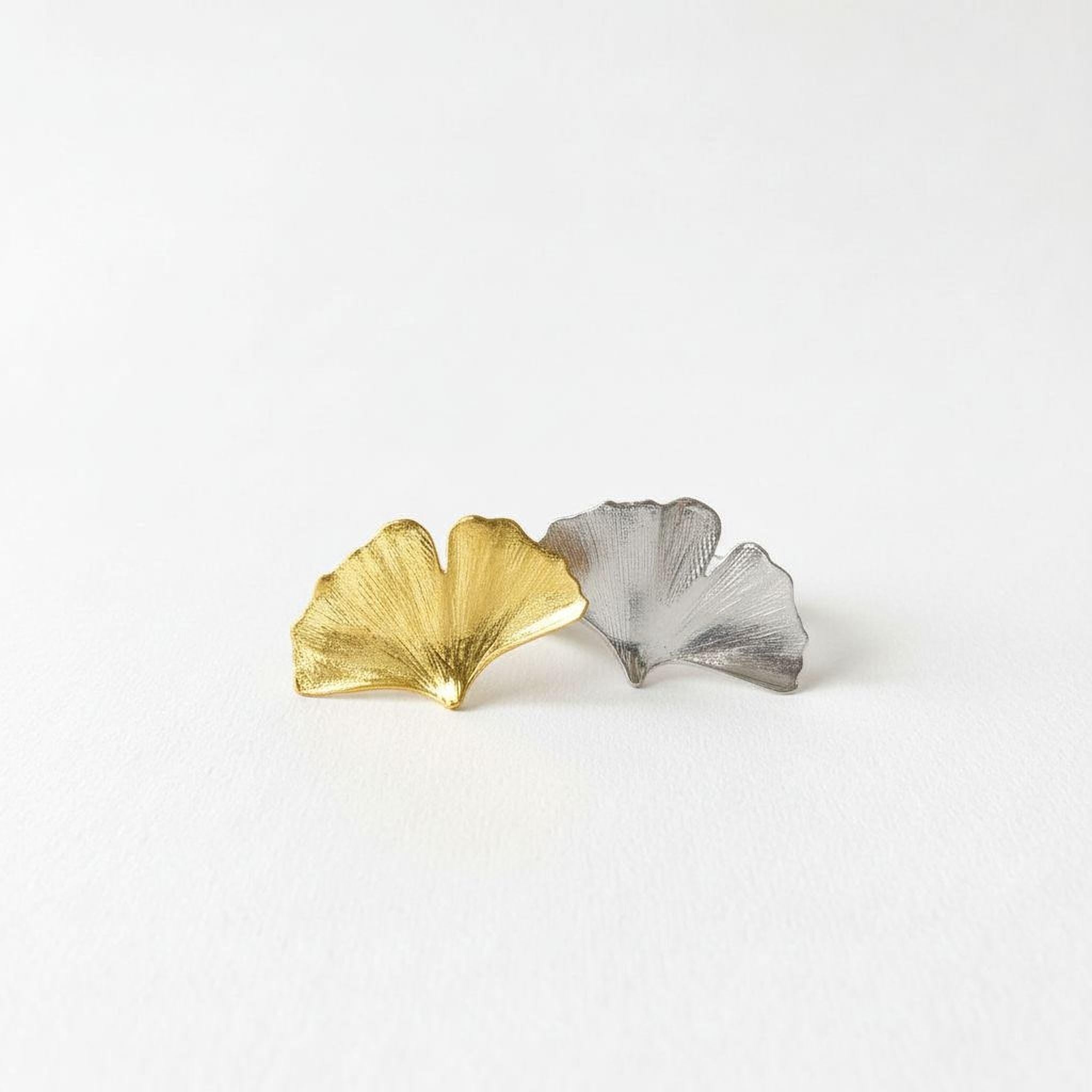 Real Ginkgo Biloba Leaf Ring, 14K Gold Plated Brass Jewelry, Handmade Statement Jewelry Gift for Women, Boho Birthday Gift for Her