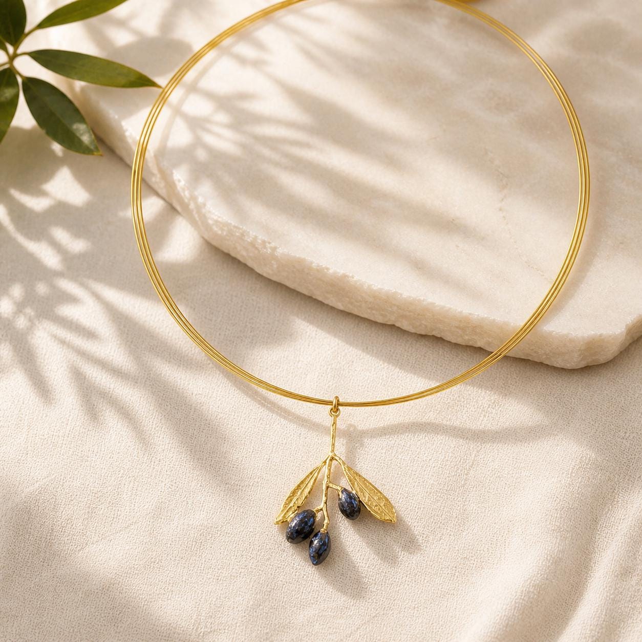 Real Olive Necklace, 14K Gold Plated Brass Pendant, Handmade Minimalist Jewelry Gift, Gift for Women, Nature Inspired Boho Necklace
