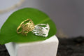 Real Cypress Leaf Ring, Gold Plated on Sterling Silver 925 Jewelry, Handmade Minimalist Jewelry Birthday Gift for Women