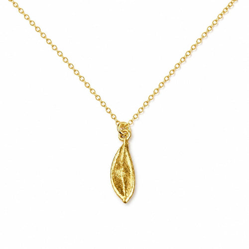 Minimalist Olive Leaf Gold Necklace, Handmade Nature-Inspired Jewelry, Organic Tree Pendant, Gift for Health & Luck, Sterling Silver 925