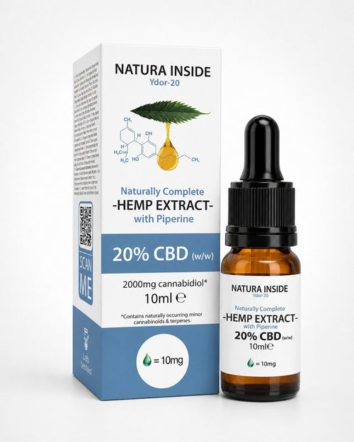 Natura Inside Full Spectrum Cannabis Oil – 20% CBD with Piperine, Ydor Series, 10ml